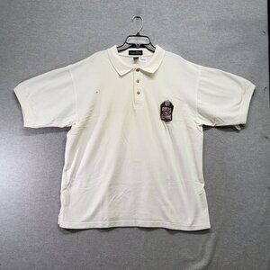 VINTAGE San Francisco 49ers Men Polo Shirt XL White Logo Embroidered Collar READ